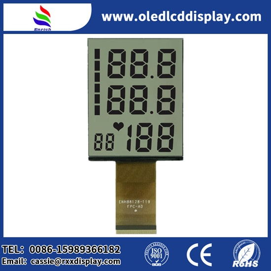 7 Segment lcd display module FPC connector Positive lcd screen